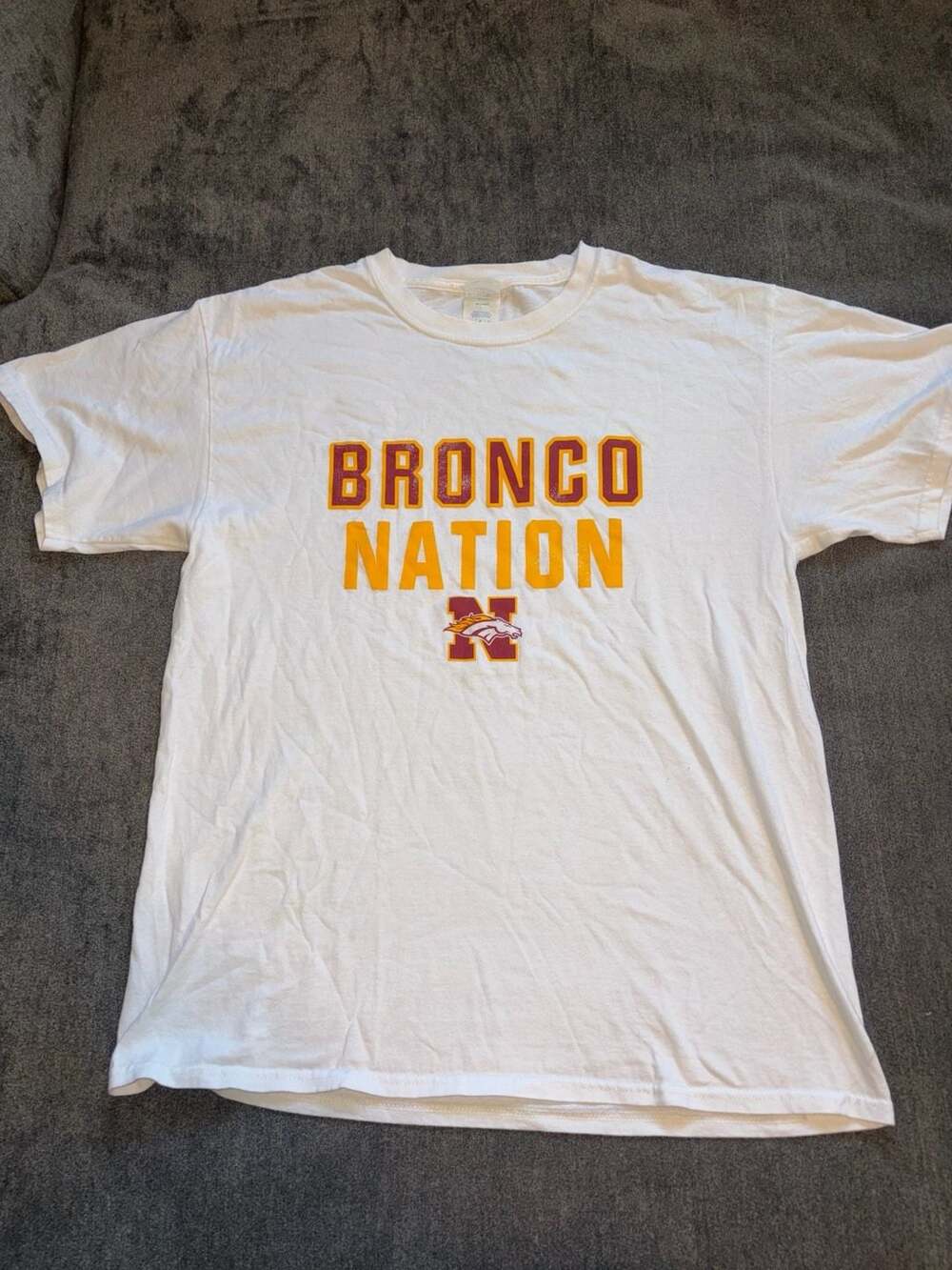 Comfort Colors Bronco Nation Graphic T-Shirt Size Large White